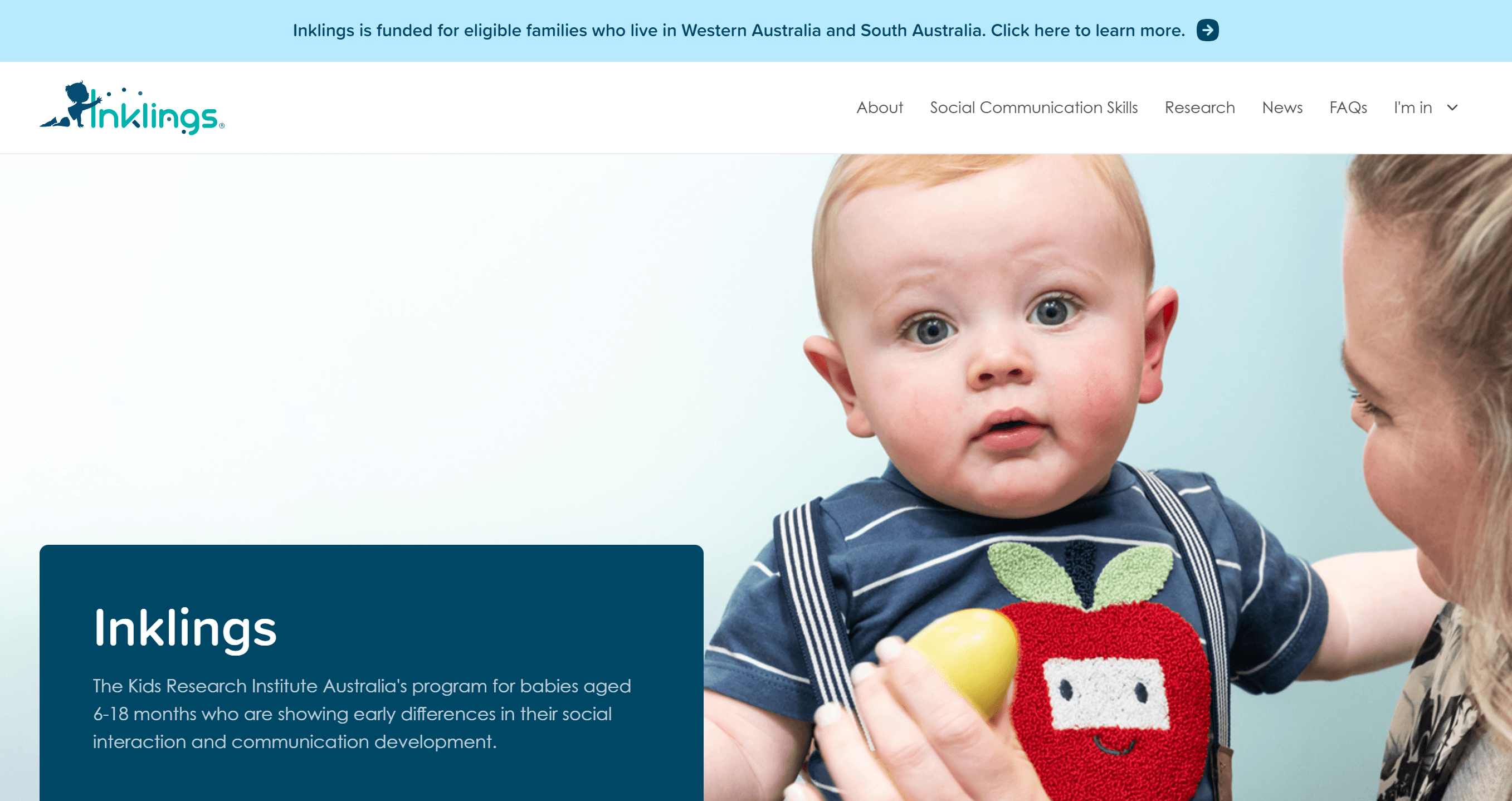 screenshot of the inklings website