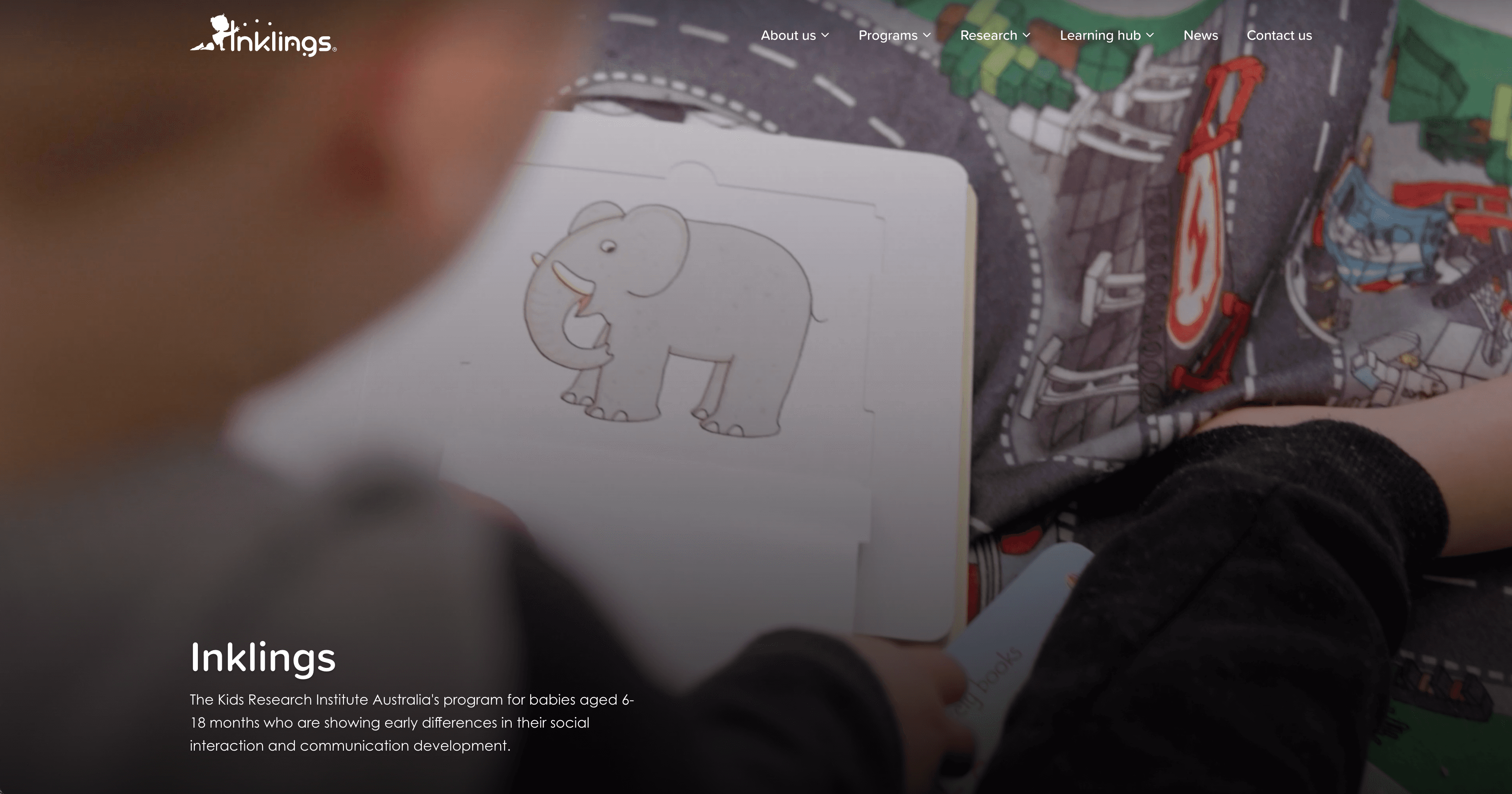 screenshot of the inklings website